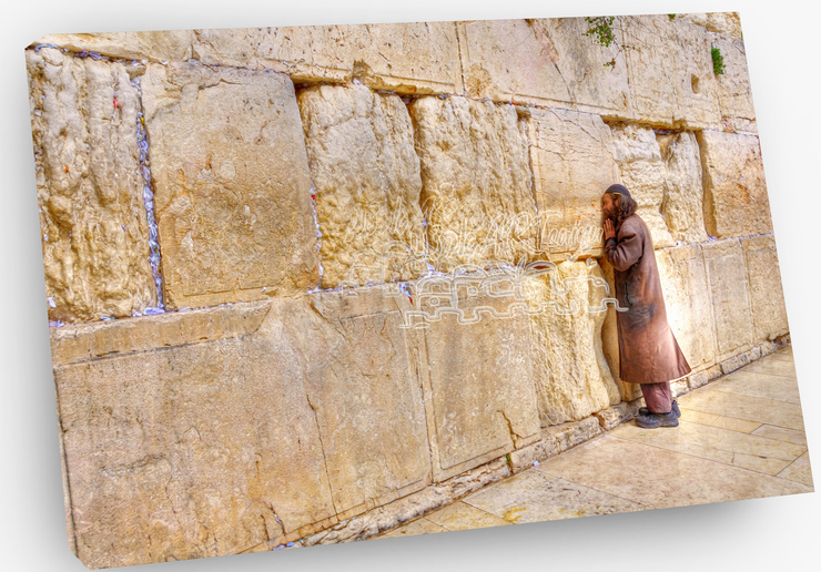JUDAICA WAILING WALL ART~Alone with Holy Kotel Stones~