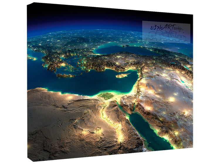 ISRAEL ART~"The Eyes Of Hashem Are Always Upon It"  Moonlit Middle East & Beyond~