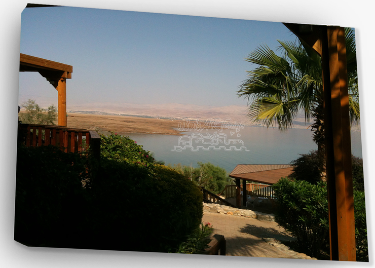 ISRAEL ART~Cozy Retreat Dead Sea Overlooking Jordan~