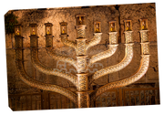 WESTERN WALL ART~Lit Menorah Wailing Wall