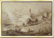 VINTAGE JERUSALEM ART~Ancient Jerusalem Walls~
