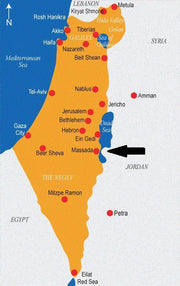 ISRAEL ART~Ancient Fortification Massada overlooking Dead Sea & Jordan~
