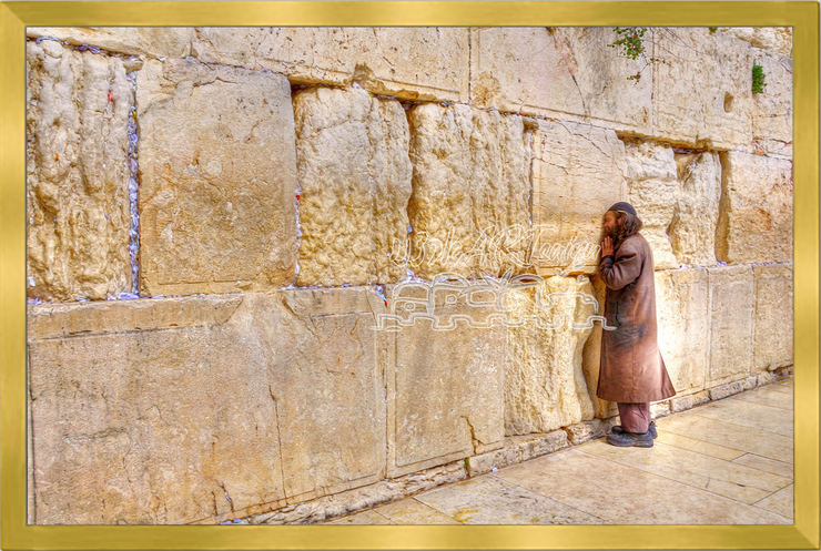 JUDAICA WAILING WALL ART~Alone with Holy Kotel Stones~