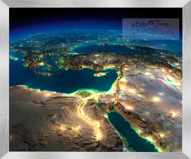 ISRAEL ART~"The Eyes Of Hashem Are Always Upon It"  Moonlit Middle East & Beyond~