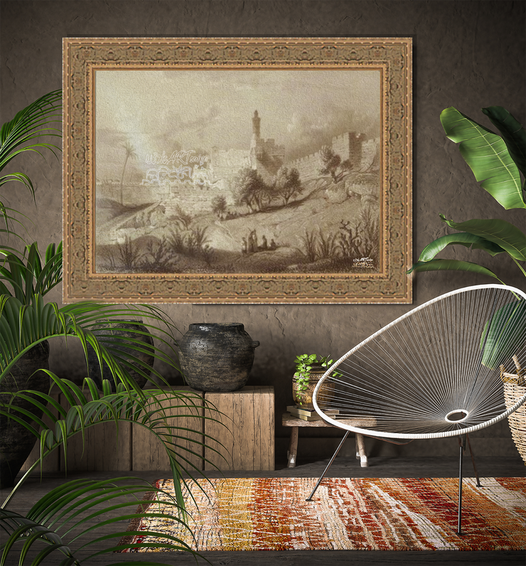 VINTAGE JERUSALEM ART~Ancient Jerusalem Walls~