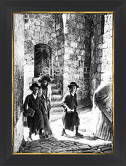 JERUSALEM VINTAGE ART~Old Settlement Jerusalem  הישוב הישן~
